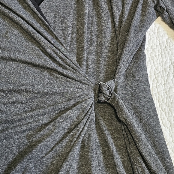 Ralph Lauren Heather Gray Buckle Faux Wrap Dress - Picture 5 of 9